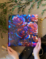 Фотоальбом на 50 магнитных листов 23х28 см, кольца liquid metal flowers 3