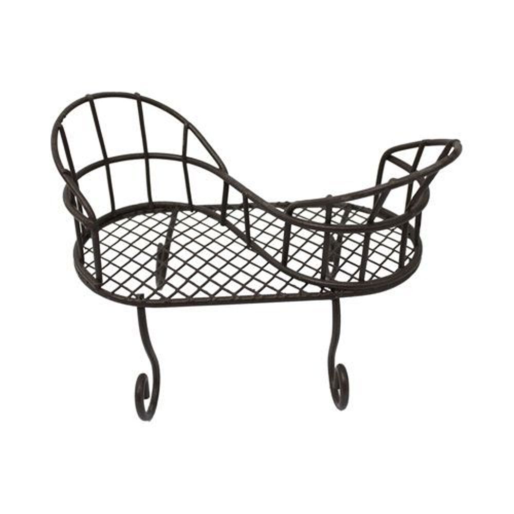 Миниатюра кукольная: Металлическая скамейка, корич. 11х5,5х3х7см, Астра
