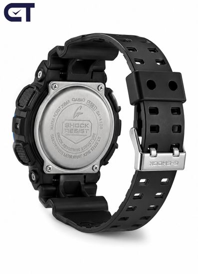 CASIO GA-100-1A2DR G-SHOCK мужские наручные часы — чёрная G-SHOCK с синими акцентами и магнитостойкостью
