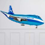F Шар фигура Самолет (синий) 32"/81 см (БГ-18)