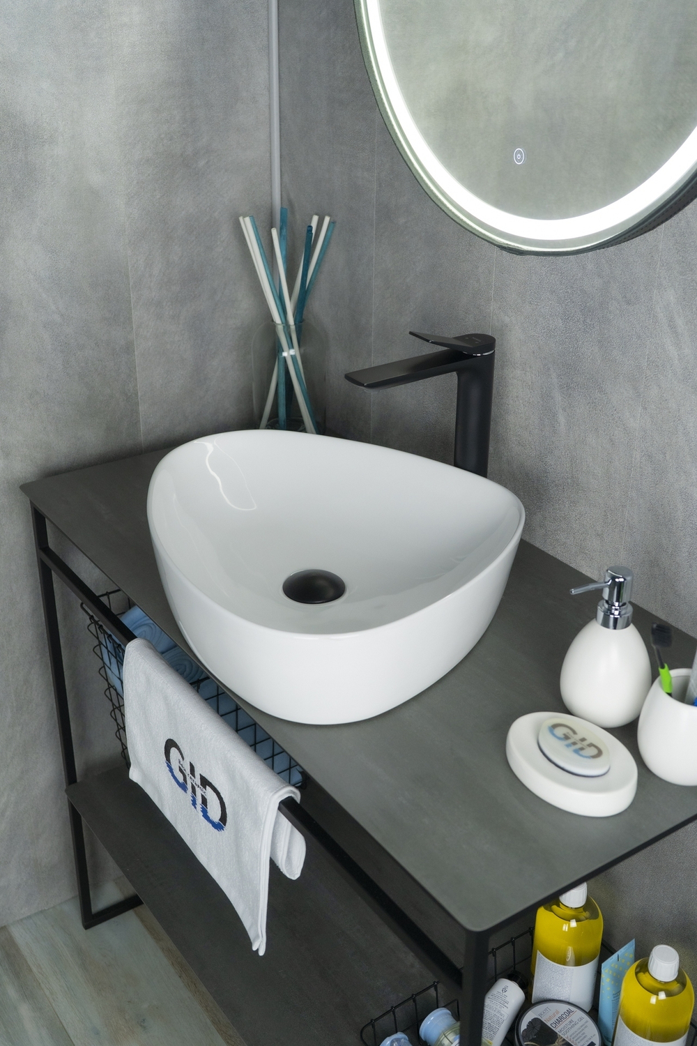 Раковина Gid N9386 51139 накладная белая 50x40x12