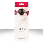 Розовый виниловый кляп SINFUL BALL GAG