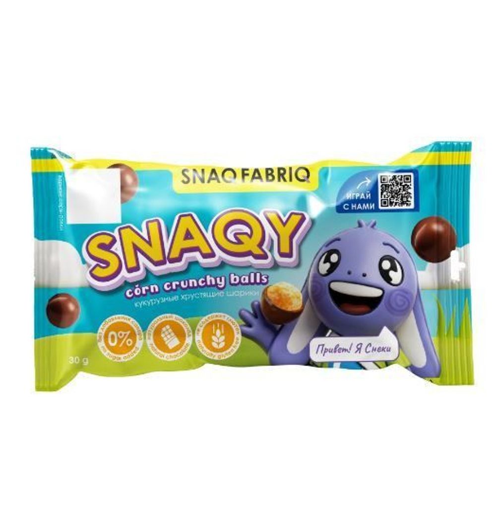 Драже SNAQ FABRIQ Шарики кукрузные в шоколаде 30г