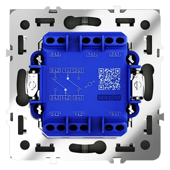 Проходной переключатель двухклавишный Voltum S70 Черный VLS020308