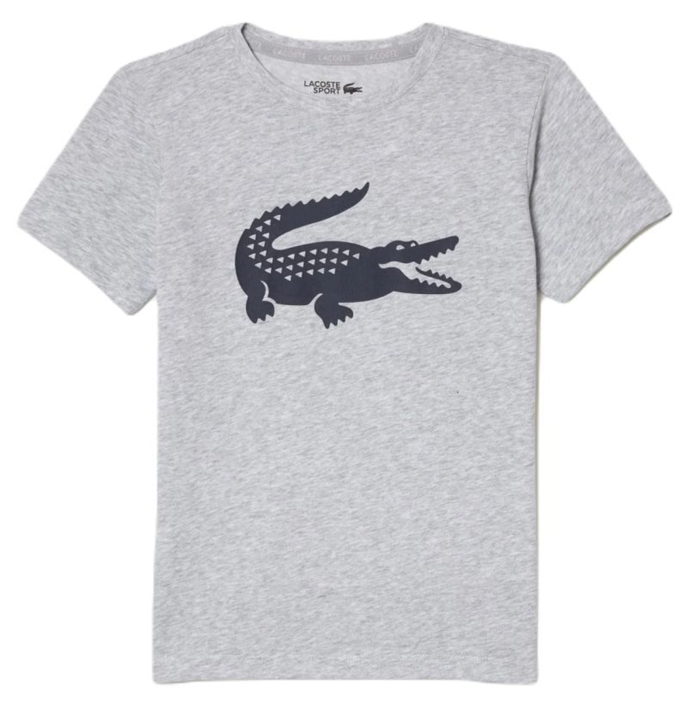 Футболка для мальчика теннисная Lacoste Oversized Tennis T-shirt with XXL Logo - серый