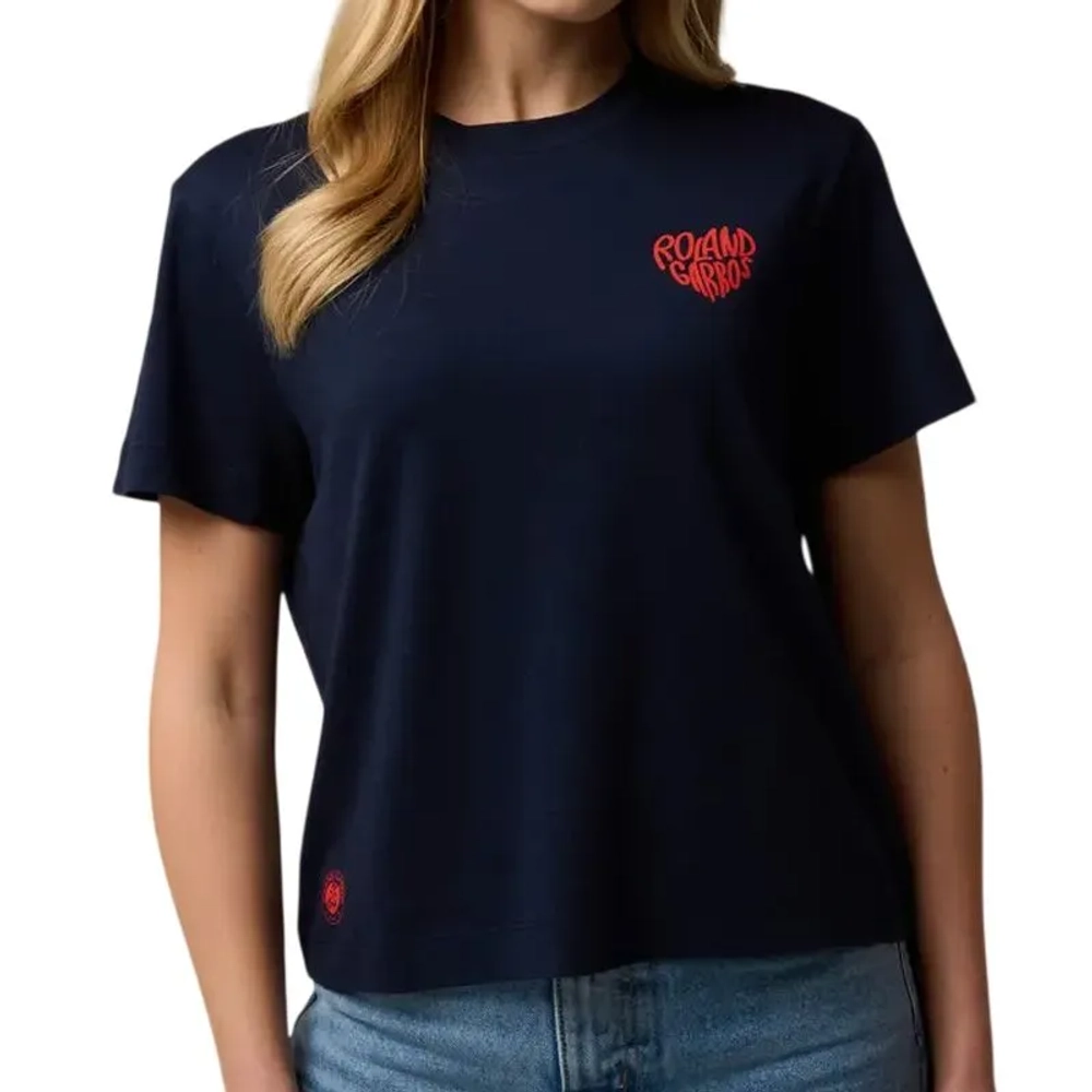 Женская теннисная футболка Roland Garros Heart Heritage - navy blue