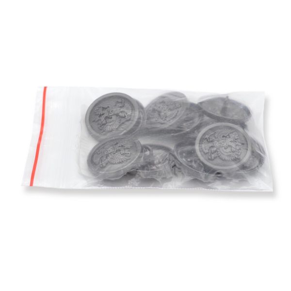 Пуговицы металл на ножке 36L=23 мм, (m.nickel (матовый черный никель)), 12 шт, ME354