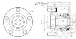 Ступица передняя в сборе L=R FORD Focus 2/C-Max GANZ GIK05010