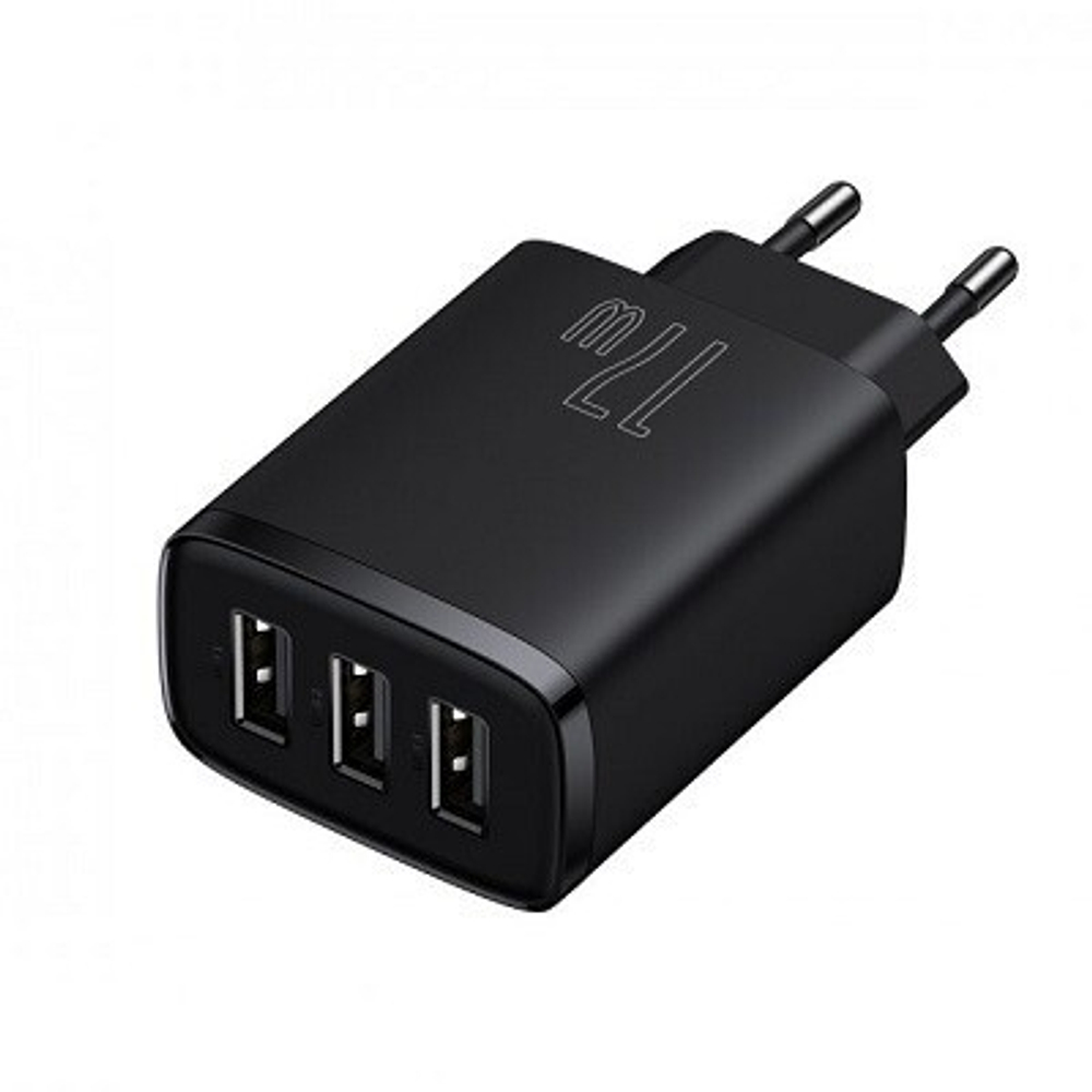 Сетевое зар. устр. Baseus Compact 17W 3USB (CCXJ020101) черное
