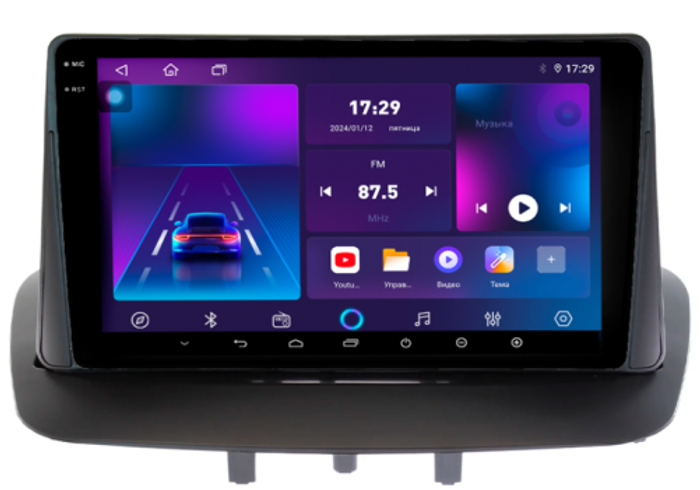 Магнитола для Renault Fluence/ Megane 2009-2017 - Parafar PF921LUX3RN2K на Android 13, Быстрая, QLED+2K, CarPlay, 4G SIM-слот