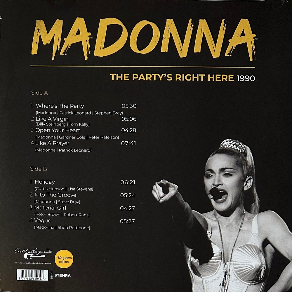 Madonna - The Party's Right Here 1990 (Европа 2019г.)