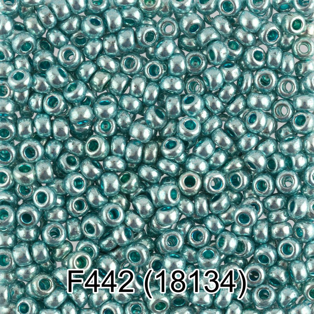 Бисер Gamma 10/0 (2.3 мм), 50 г (10х5 г), F442 т.зеленый/металлик, 18134, круглый 6
