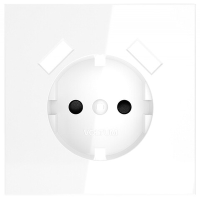 Накладка для розетки с заземлением и со шторками и 2хUSB type A Voltum S70 VLS000901