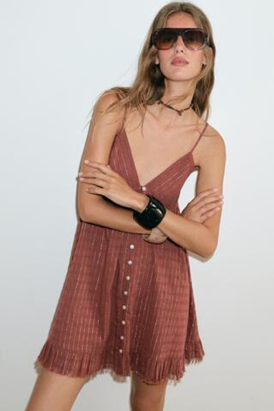 МИНИ-ПЛАТЬЕ В ПОЛОСКУ С БЛЕСТЯЩЕЙ НИТЬЮ — ZARA