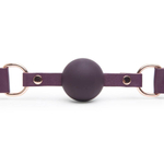 Фиолетовый кляп-шар Cherished Collection Leather Ball Gag (Цвет: фиолетовый)