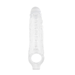 Прозрачная насадка на пенис с подхватом Mighty Sleeve With Ball Loop - 22 см. (Цвет: прозрачный)