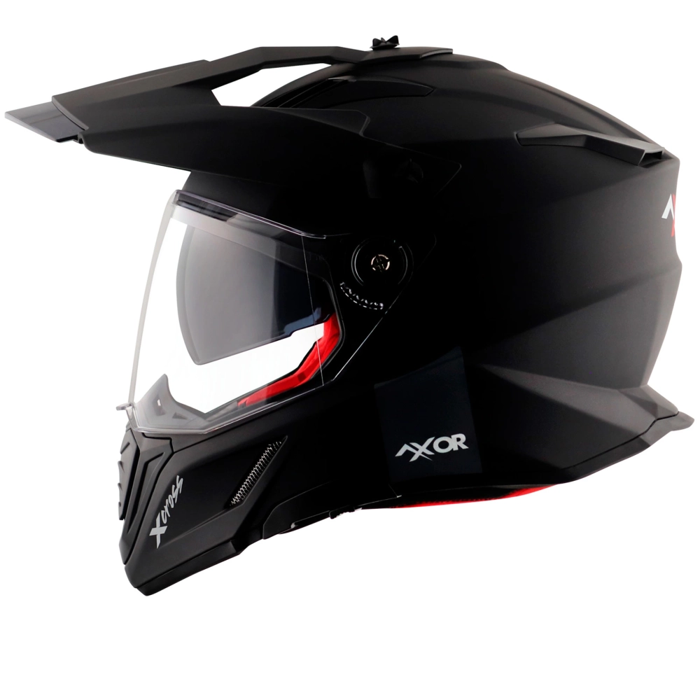 Шлем AXOR X-CROSS DUAL VISOR-E SC, с визором, цвет матовый черный (S)