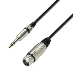 Adam Hall K3 BFV 1000 - кабель микрофонный, XLR (F) - TRS (jack) stereo 6.3 mm, 0.31 мм2, 10 м