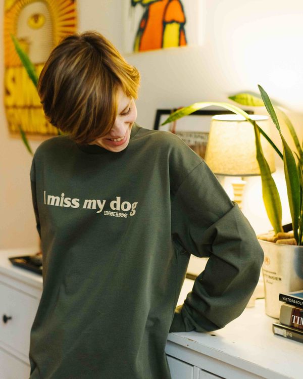 Лонгслив I miss my dog Green - фото 2