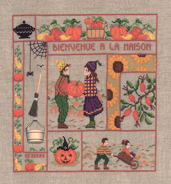 Набор для вышивания нитками Le Bonheur des Dames, Bienvenue octobre (Добро пожаловать, Октябрь), 21х23 см