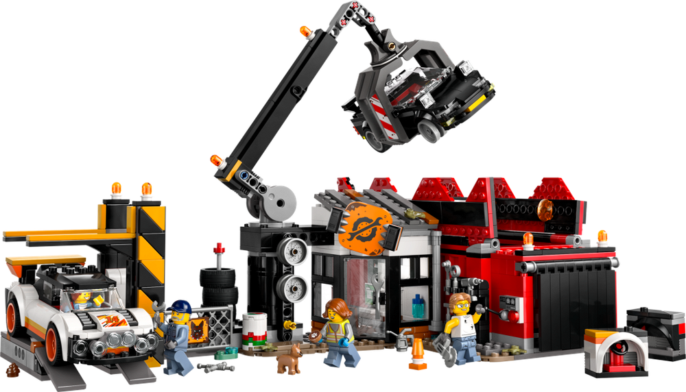 Конструктор Лего Сити Автомобильная свалка | LEGO City Scrapyard with Cars 60472 — 871 деталь (7+)