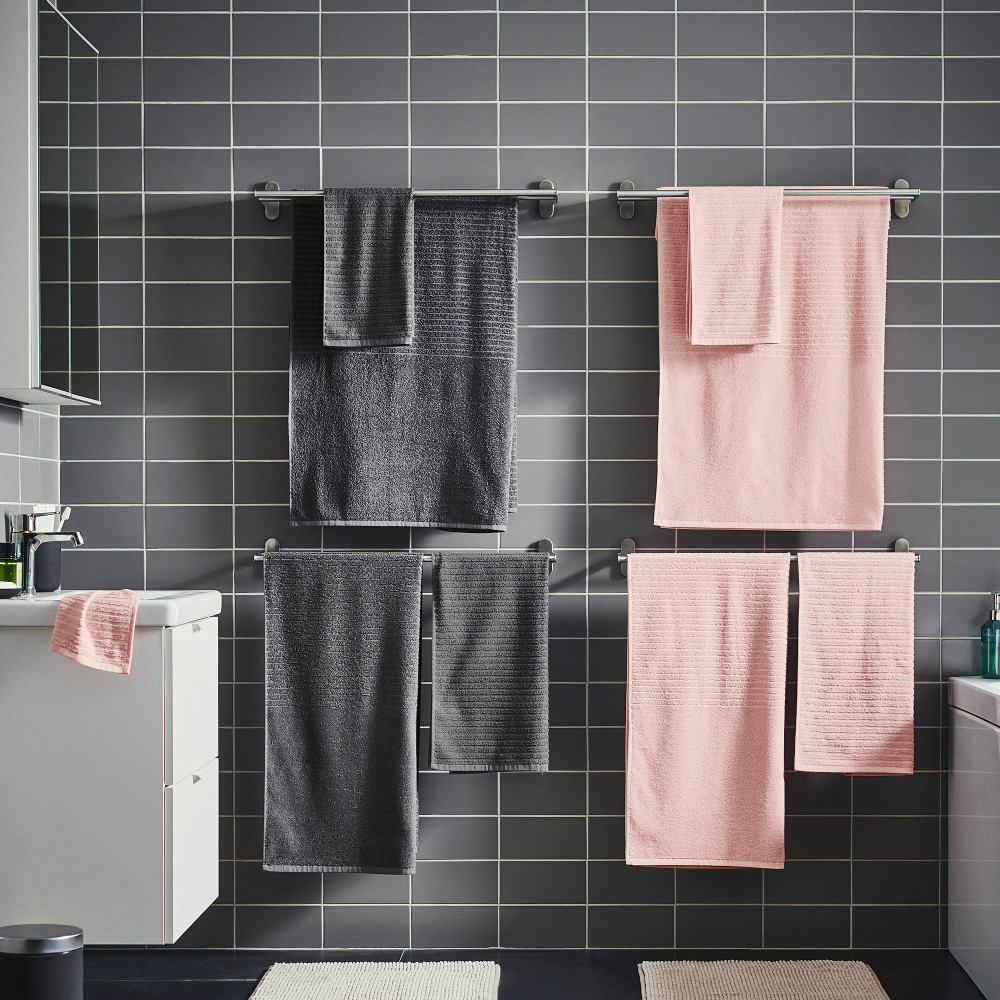Полотенце банное IKEA VAGSJON (ВОГШЁН), Темно-серый, 70х140 см