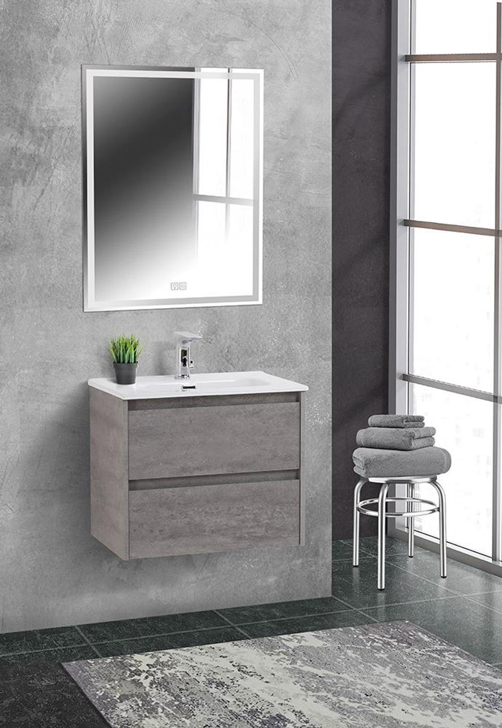 Тумба подвесная с раковиной BelBagno KRAFT 39-600/390-2C-SO-CG