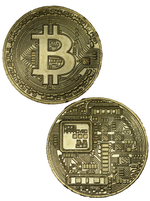 Жетон Биткоин. Криптовалюта Биткойн. Bitcoin Копия монеты. латунь без капсулы