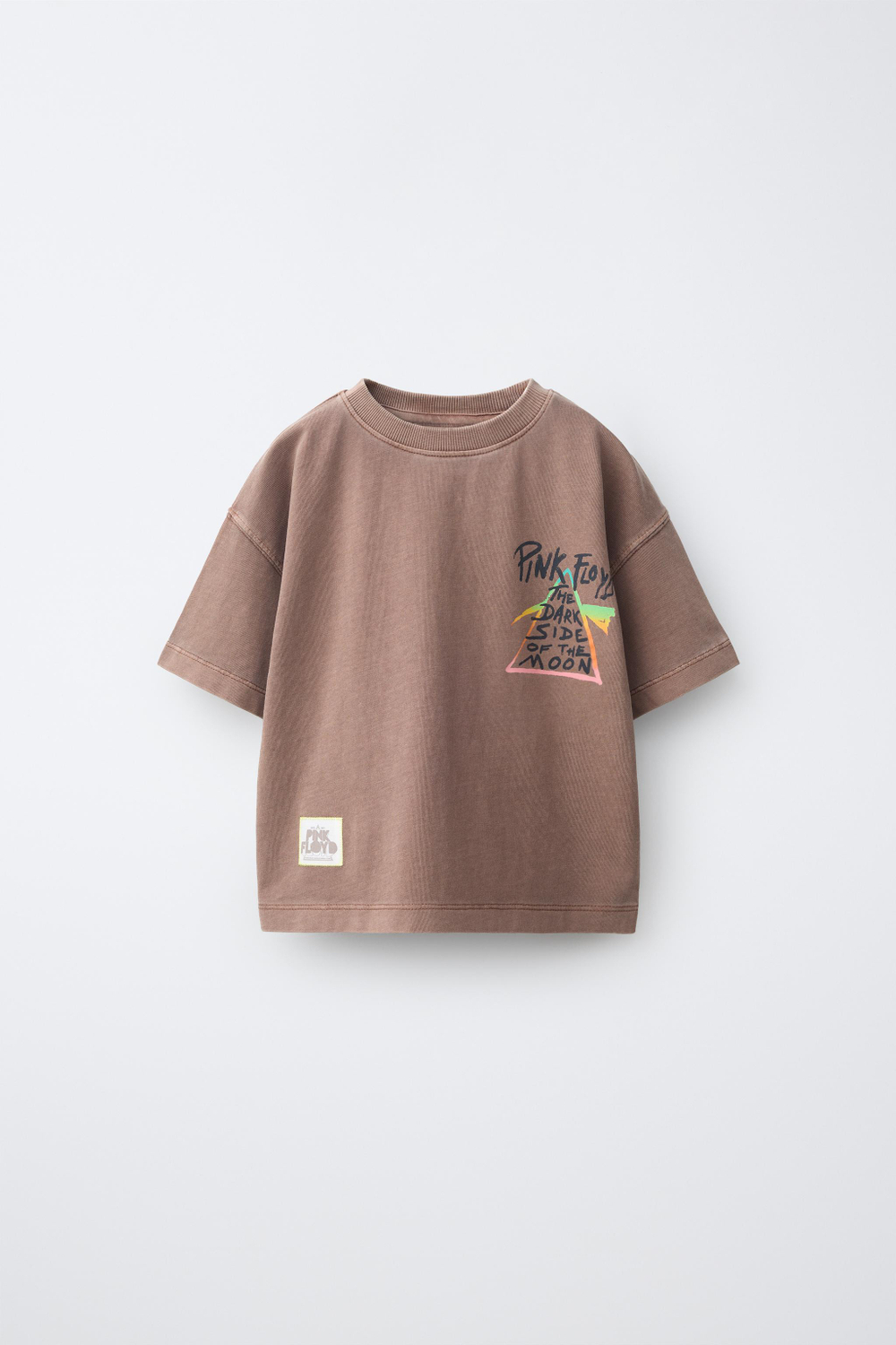 ZARA ФУТБОЛКА С ПРИНТОМ PINK FLOYD ©™, КОРИЧНЕВЫЙ