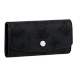 LOUIS VUITTON Cow Leather Key Pouch Women"s Black