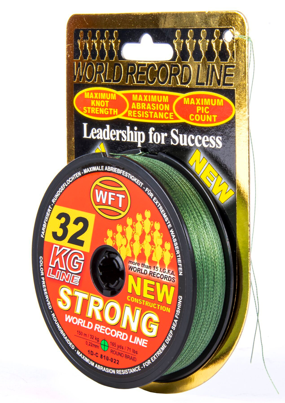 Леска плетёная WFT KG STRONG Green 150 м, 0,22 мм