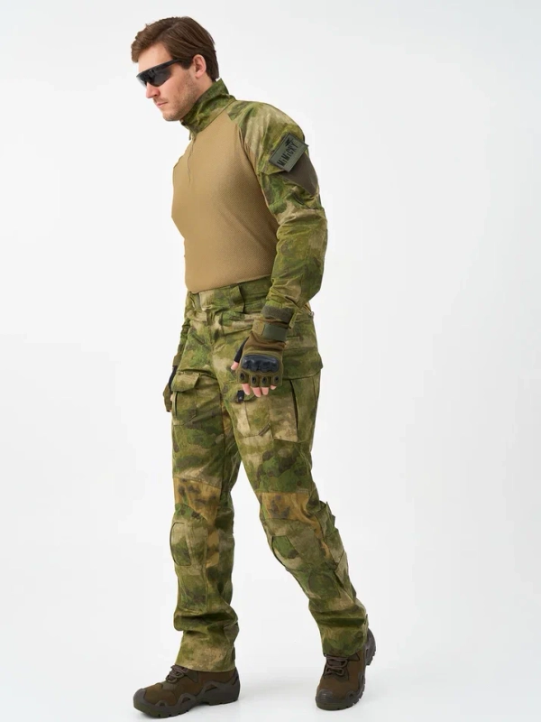 Брюки тактические мужские GEN 3 COMBAT A-TACS FG (ГЕН 3 КОМБАТ А-ТАКС ФГ), MIMICRYA материал рипстоп нейлон + хлопок (50%*50% NYCO), расцветка A-TACS FG (МОХ)