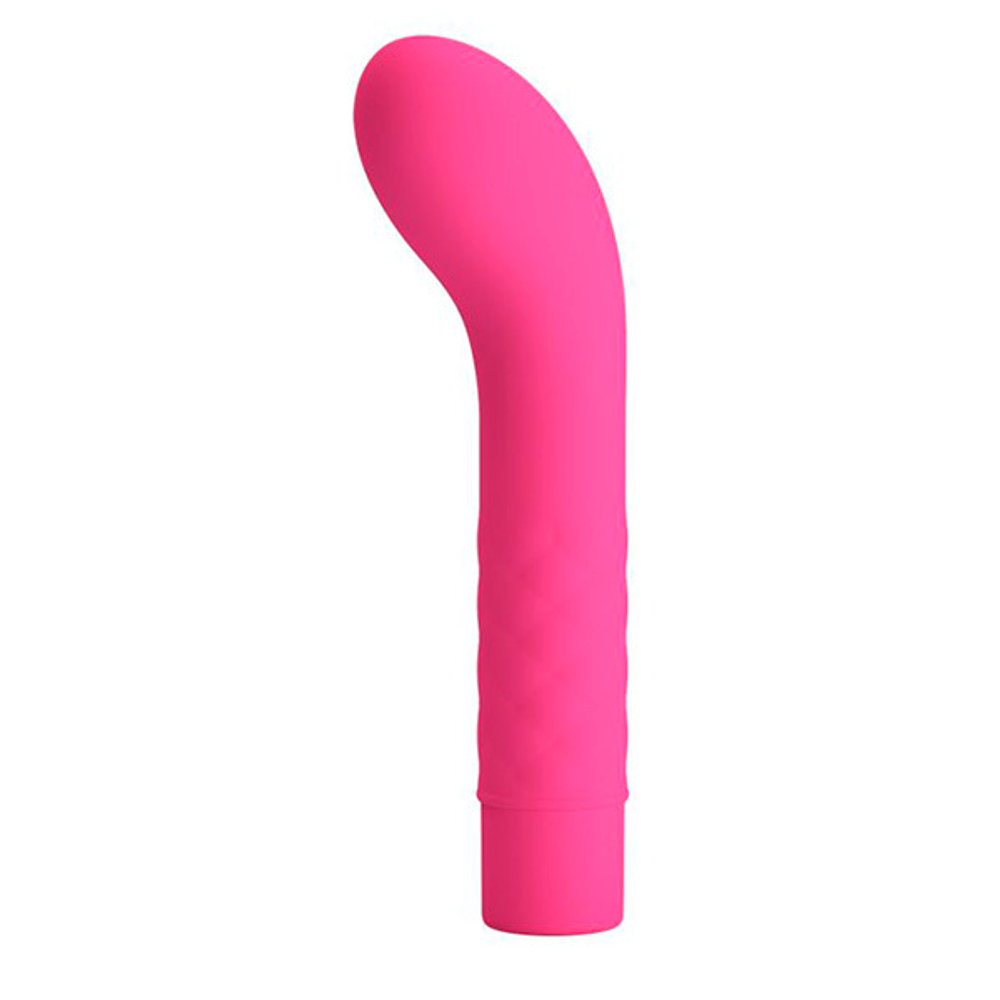 Розовый вибратор с загнутым кончиком 14см Pretty Love Atlas BI-014721