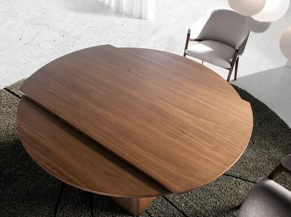 Стол раздвижной Angel Cerda D2063AA, 80-Ø140 см, орех