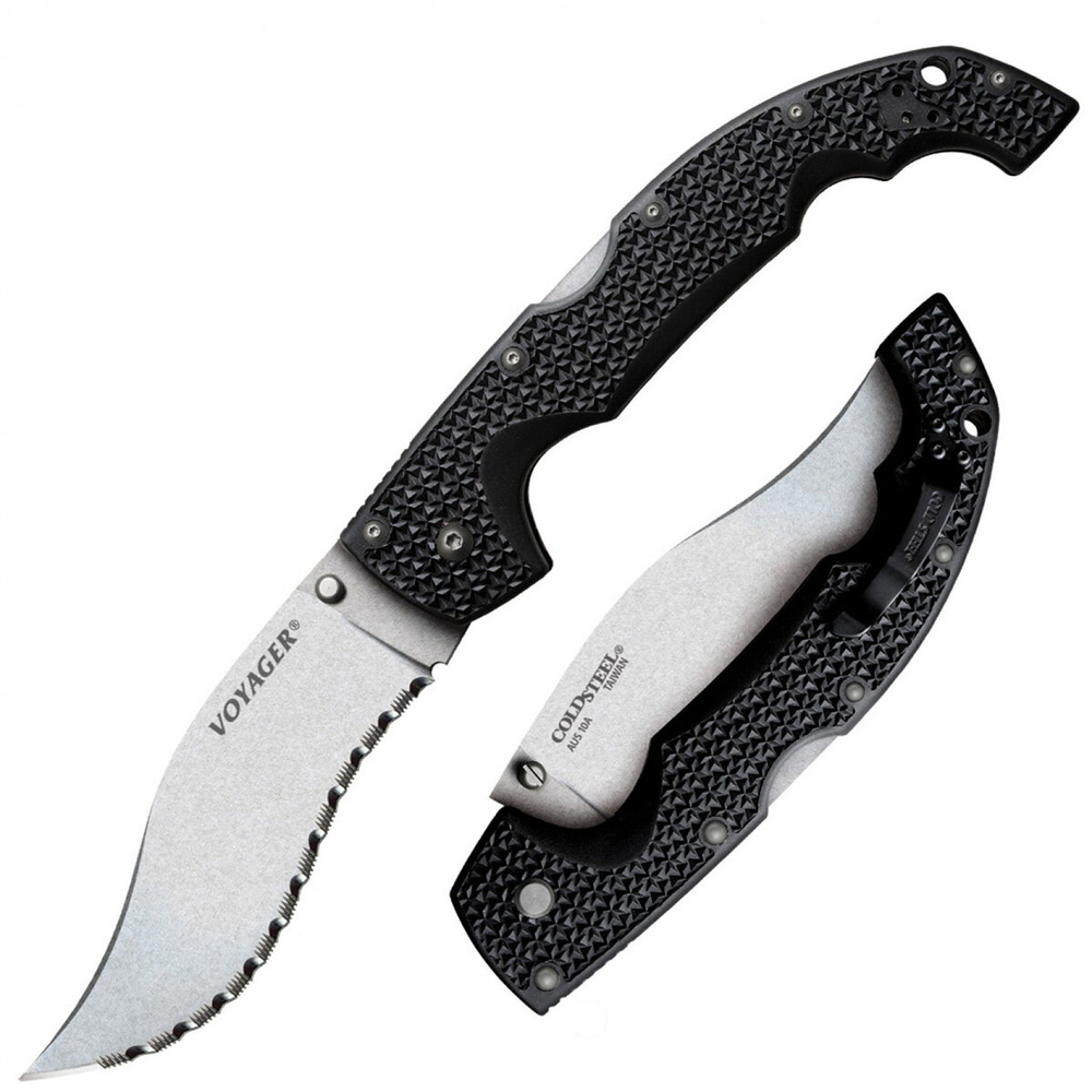 CS_29AXVS Extra Large Voyager Vaquero Serrated - нож склад., рук-ть Griv-EX, серр. клинок AUS10A