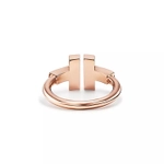 Кольцо из розового золота 18k с перламутром и бриллиантами, Tiffany 💠 T wire- В наличии