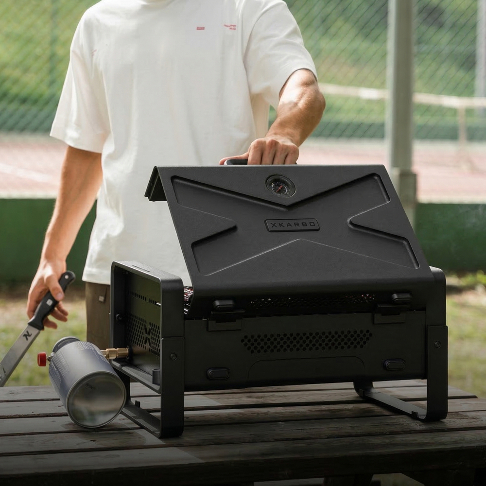 Газовый гриль портативный Karbo Grill X1 Black + сумка