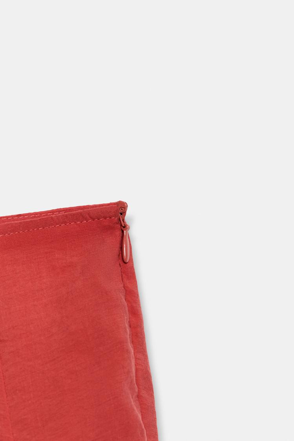 ZARA АСИММЕТРИЧНАЯ ЮБКА — ZW COLLECTION, ЧЕРЕПИЧНЫЙ