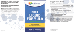 NOX   liquid formula nitric oxide support — этикетка (Supplement Facts)