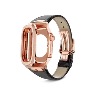 Корпус для Apple Watch ROL45 - Розовое золото/Коричневый/Натуральная кожа