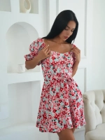 Летнее платье короткое в цветочек