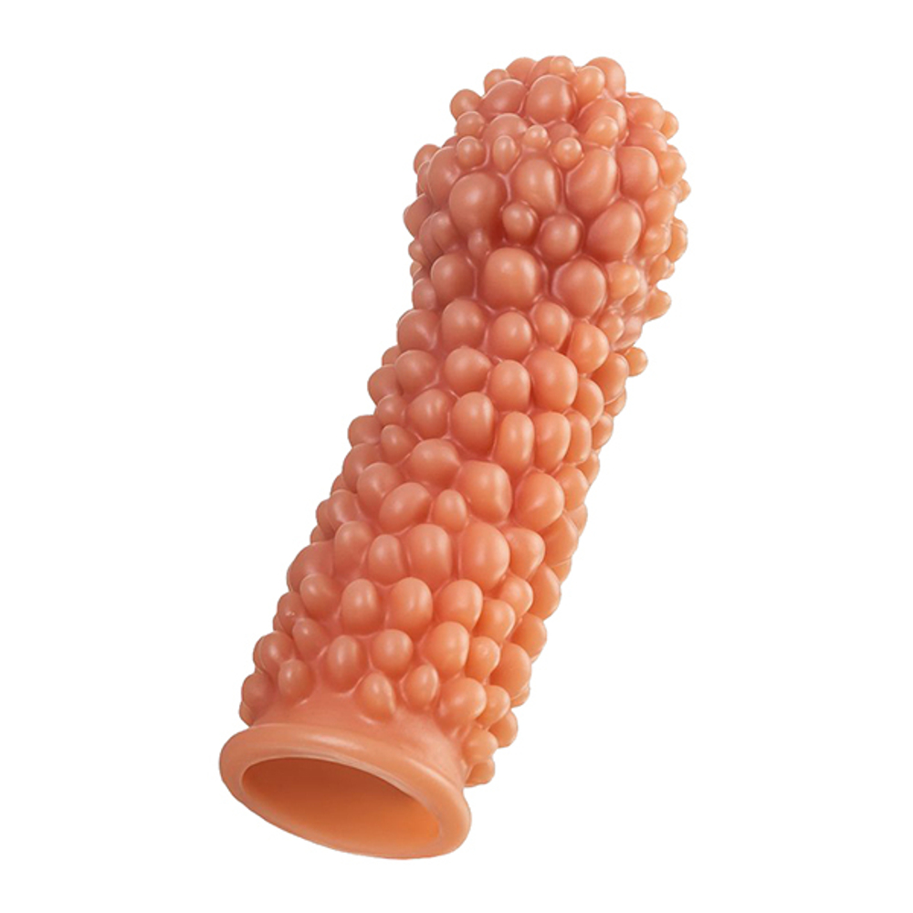 Телесная насадка 16,5см с мягкими пузырьками Kokos Penis Sleeve 001 L Size