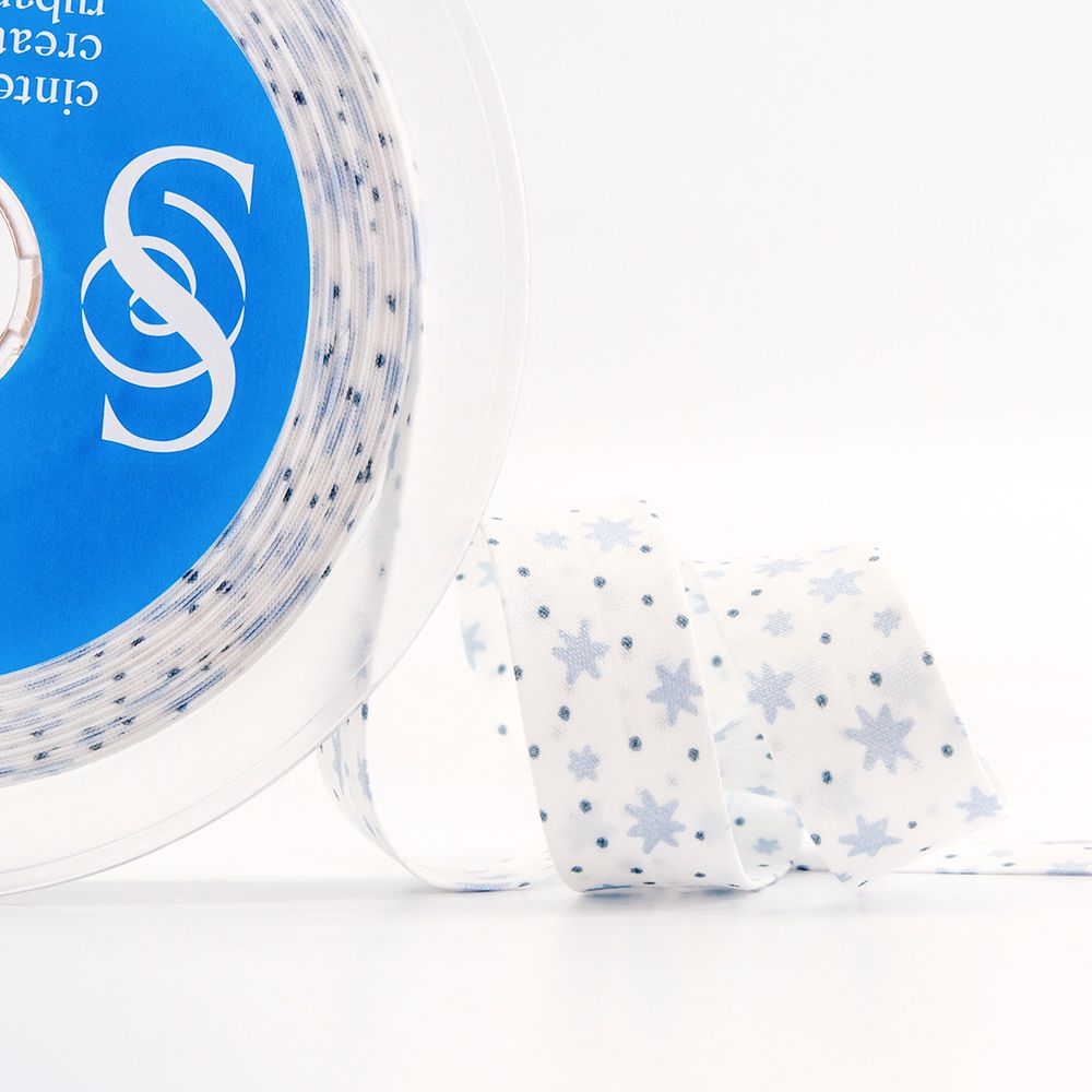 Косая бейка с рисунком 20 мм / 20 метров, диз.6594 02, Safisa (Spiral)