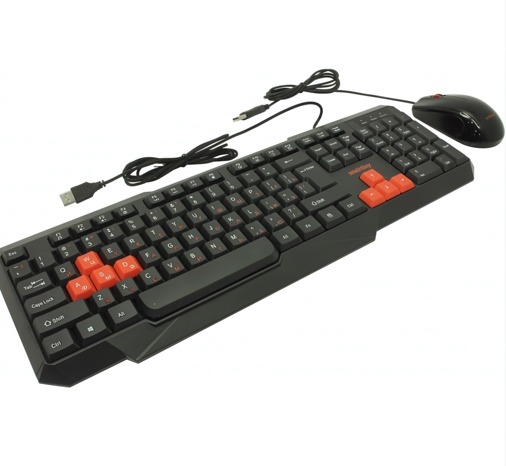 Комплект проводной Smartbuy SBC-230346-KR клавиатура+мышь Black/Red