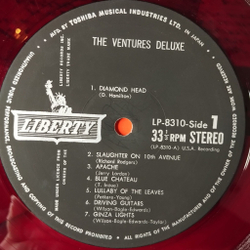 Винтажная виниловая пластинка LP The Ventures Deluxe (Japan 1968) (No Obi) (Red Wax Vinyl)