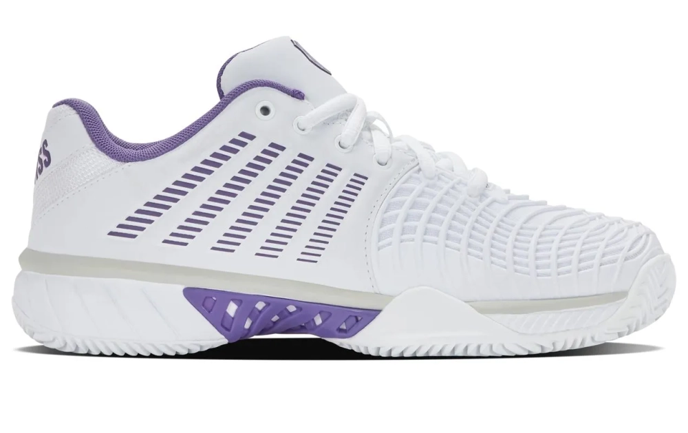 Женские теннисные кроссовки K-Swiss Express Light 3 Clay - white/purple haze/lunar rock