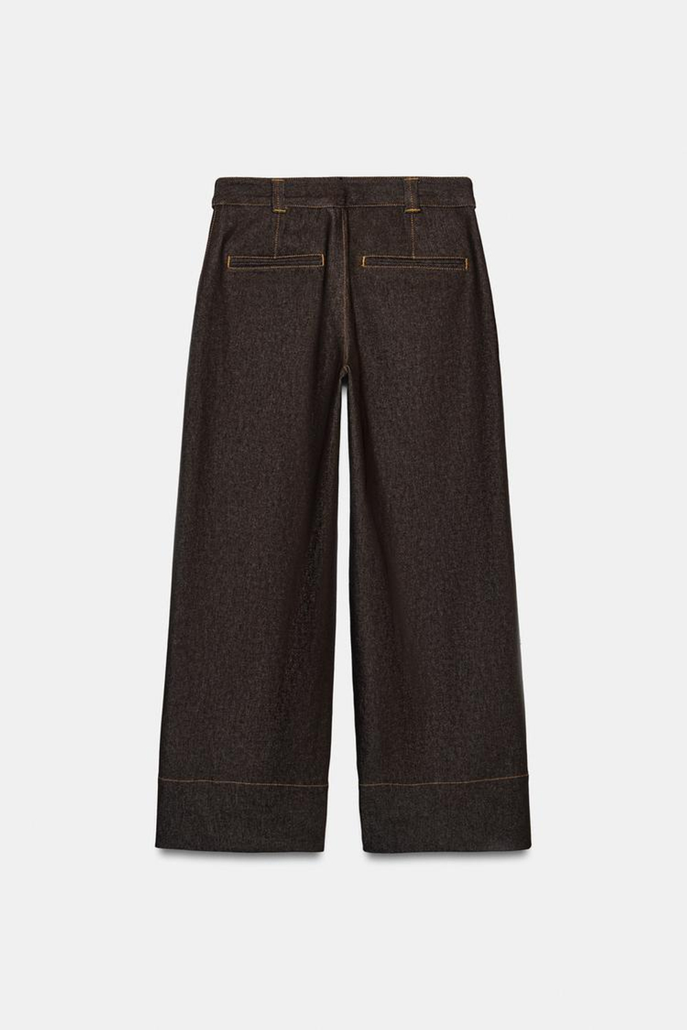 ZARA ДЖИНСЫ-КЮЛОТЫ Z1975 СО СРЕДНЕЙ ПОСАДКОЙ, КОРИЧНЕВЫЙ