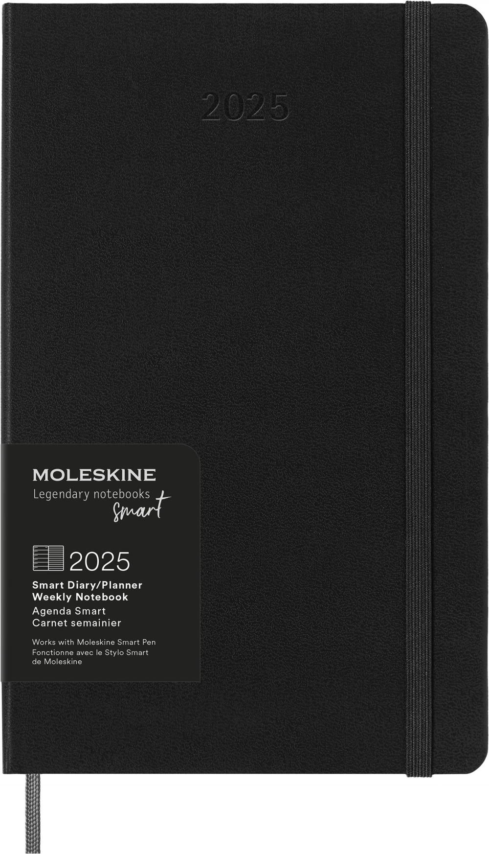 Еженедельник на 2025 год Moleskine Smart (SMDHB12WN3) 13x21см твердая обложка черный