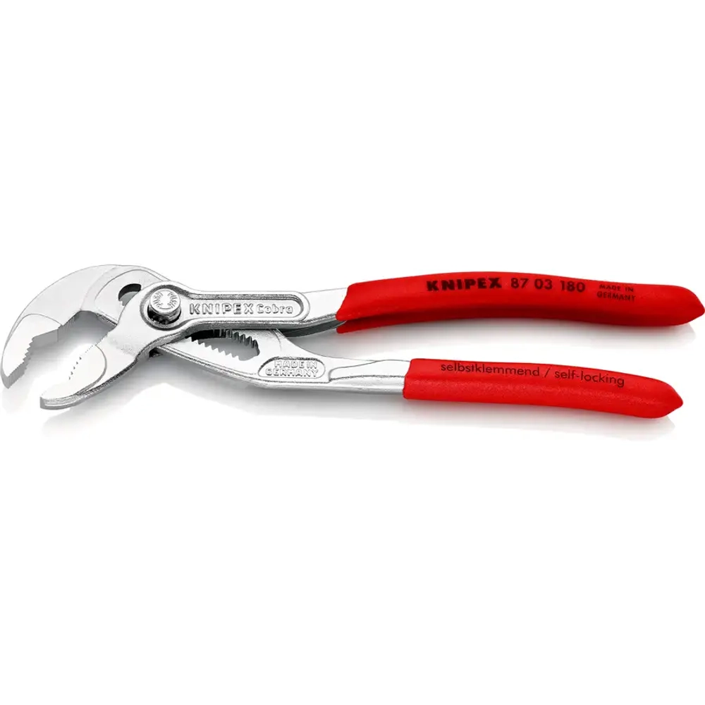 Клещи трубные Cobra® хромированные 180 мм Knipex 87 03 180