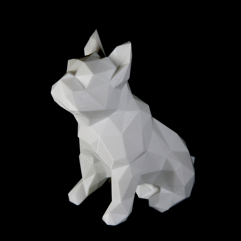 Фигурка БУЛЬДОГ, низкополигональная, дизайнерская. Low Poly Bulldog 15см., белая